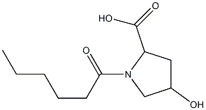 1-hexanoyl-4-hydroxypyrrolidine-2-carboxylic acid Struktur