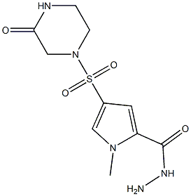 1-methyl-4-[(3-oxopiperazin-1-yl)sulfonyl]-1H-pyrrole-2-carbohydrazide Struktur