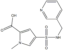 1-methyl-4-[(pyridin-3-ylmethyl)sulfamoyl]-1H-pyrrole-2-carboxylic acid Struktur