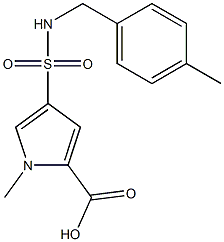 1-methyl-4-{[(4-methylbenzyl)amino]sulfonyl}-1H-pyrrole-2-carboxylic acid Struktur