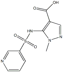 1-methyl-5-[(pyridin-3-ylsulfonyl)amino]-1H-pyrazole-4-carboxylic acid Struktur