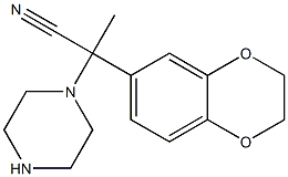 2-(2,3-dihydro-1,4-benzodioxin-6-yl)-2-(piperazin-1-yl)propanenitrile Struktur