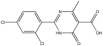 2-(2,4-dichlorophenyl)-4-methyl-6-oxo-1,6-dihydropyrimidine-5-carboxylic acid Struktur