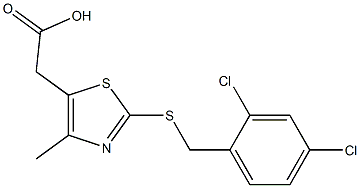 2-(2-{[(2,4-dichlorophenyl)methyl]sulfanyl}-4-methyl-1,3-thiazol-5-yl)acetic acid Struktur