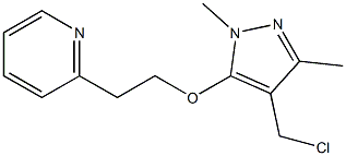 2-(2-{[4-(chloromethyl)-1,3-dimethyl-1H-pyrazol-5-yl]oxy}ethyl)pyridine Struktur