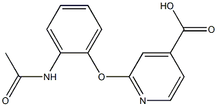 2-(2-acetamidophenoxy)pyridine-4-carboxylic acid Struktur