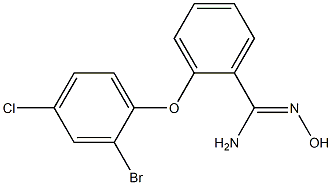 2-(2-bromo-4-chlorophenoxy)-N'-hydroxybenzene-1-carboximidamide Struktur