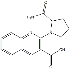 2-(2-carbamoylpyrrolidin-1-yl)quinoline-3-carboxylic acid Struktur