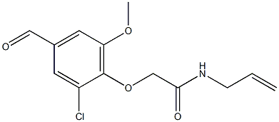 2-(2-chloro-4-formyl-6-methoxyphenoxy)-N-(prop-2-en-1-yl)acetamide Struktur