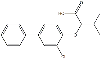 2-(2-chloro-4-phenylphenoxy)-3-methylbutanoic acid Struktur