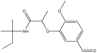 2-(5-formyl-2-methoxyphenoxy)-N-(2-methylbutan-2-yl)propanamide Struktur