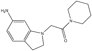 2-(6-amino-2,3-dihydro-1H-indol-1-yl)-1-(piperidin-1-yl)ethan-1-one Struktur