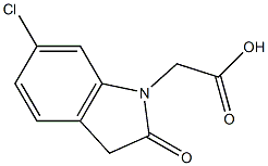 2-(6-chloro-2-oxo-2,3-dihydro-1H-indol-1-yl)acetic acid Struktur