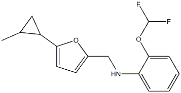 2-(difluoromethoxy)-N-{[5-(2-methylcyclopropyl)furan-2-yl]methyl}aniline Struktur