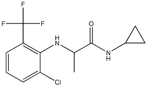 2-{[2-chloro-6-(trifluoromethyl)phenyl]amino}-N-cyclopropylpropanamide Struktur