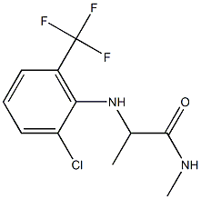 2-{[2-chloro-6-(trifluoromethyl)phenyl]amino}-N-methylpropanamide Struktur