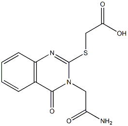 2-{[3-(carbamoylmethyl)-4-oxo-3,4-dihydroquinazolin-2-yl]sulfanyl}acetic acid Struktur