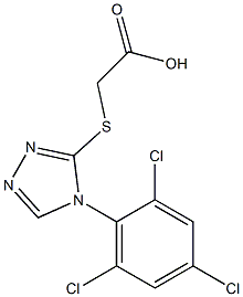 2-{[4-(2,4,6-trichlorophenyl)-4H-1,2,4-triazol-3-yl]sulfanyl}acetic acid Struktur