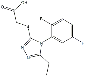 2-{[4-(2,5-difluorophenyl)-5-ethyl-4H-1,2,4-triazol-3-yl]sulfanyl}acetic acid Struktur