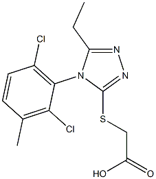 2-{[4-(2,6-dichloro-3-methylphenyl)-5-ethyl-4H-1,2,4-triazol-3-yl]sulfanyl}acetic acid Struktur