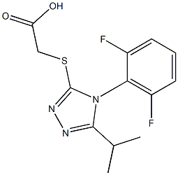 2-{[4-(2,6-difluorophenyl)-5-(propan-2-yl)-4H-1,2,4-triazol-3-yl]sulfanyl}acetic acid Struktur