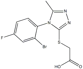 2-{[4-(2-bromo-4-fluorophenyl)-5-methyl-4H-1,2,4-triazol-3-yl]sulfanyl}acetic acid Struktur