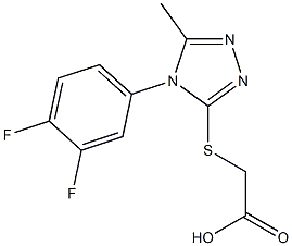 2-{[4-(3,4-difluorophenyl)-5-methyl-4H-1,2,4-triazol-3-yl]sulfanyl}acetic acid Struktur