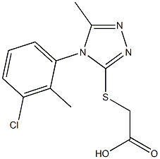 2-{[4-(3-chloro-2-methylphenyl)-5-methyl-4H-1,2,4-triazol-3-yl]sulfanyl}acetic acid Struktur