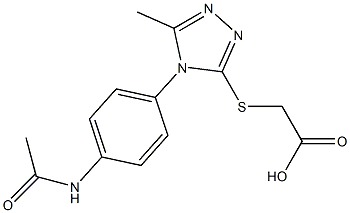 2-{[4-(4-acetamidophenyl)-5-methyl-4H-1,2,4-triazol-3-yl]sulfanyl}acetic acid Struktur