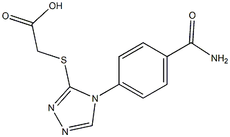 2-{[4-(4-carbamoylphenyl)-4H-1,2,4-triazol-3-yl]sulfanyl}acetic acid Struktur