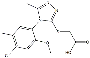 2-{[4-(4-chloro-2-methoxy-5-methylphenyl)-5-methyl-4H-1,2,4-triazol-3-yl]sulfanyl}acetic acid Struktur