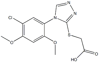 2-{[4-(5-chloro-2,4-dimethoxyphenyl)-4H-1,2,4-triazol-3-yl]sulfanyl}acetic acid Struktur