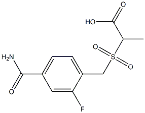 2-{[4-(aminocarbonyl)-2-fluorobenzyl]sulfonyl}propanoic acid Struktur