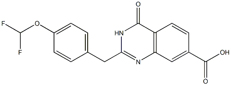 2-{[4-(difluoromethoxy)phenyl]methyl}-4-oxo-3,4-dihydroquinazoline-7-carboxylic acid Struktur