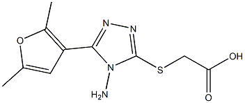 2-{[4-amino-5-(2,5-dimethylfuran-3-yl)-4H-1,2,4-triazol-3-yl]sulfanyl}acetic acid Struktur