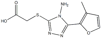 2-{[4-amino-5-(3-methylfuran-2-yl)-4H-1,2,4-triazol-3-yl]sulfanyl}acetic acid Struktur