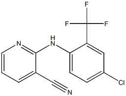 2-{[4-chloro-2-(trifluoromethyl)phenyl]amino}pyridine-3-carbonitrile Struktur