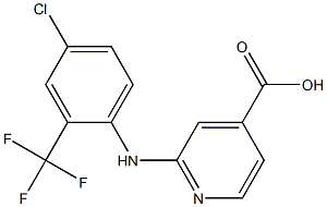 2-{[4-chloro-2-(trifluoromethyl)phenyl]amino}pyridine-4-carboxylic acid Struktur