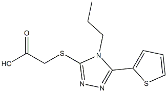 2-{[4-propyl-5-(thiophen-2-yl)-4H-1,2,4-triazol-3-yl]sulfanyl}acetic acid Struktur