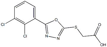 2-{[5-(2,3-dichlorophenyl)-1,3,4-oxadiazol-2-yl]sulfanyl}acetic acid Struktur