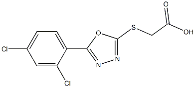 2-{[5-(2,4-dichlorophenyl)-1,3,4-oxadiazol-2-yl]sulfanyl}acetic acid Struktur