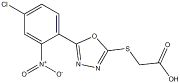 2-{[5-(4-chloro-2-nitrophenyl)-1,3,4-oxadiazol-2-yl]sulfanyl}acetic acid Struktur