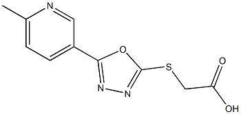 2-{[5-(6-methylpyridin-3-yl)-1,3,4-oxadiazol-2-yl]sulfanyl}acetic acid Struktur