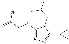 2-{[5-cyclopropyl-4-(2-methylpropyl)-4H-1,2,4-triazol-3-yl]sulfanyl}acetic acid Struktur