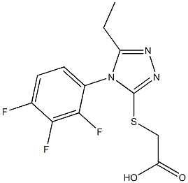 2-{[5-ethyl-4-(2,3,4-trifluorophenyl)-4H-1,2,4-triazol-3-yl]sulfanyl}acetic acid Struktur