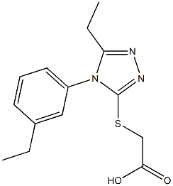 2-{[5-ethyl-4-(3-ethylphenyl)-4H-1,2,4-triazol-3-yl]sulfanyl}acetic acid Struktur