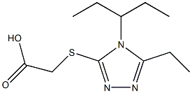 2-{[5-ethyl-4-(pentan-3-yl)-4H-1,2,4-triazol-3-yl]sulfanyl}acetic acid Struktur