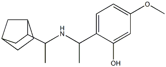 2-{1-[(1-{bicyclo[2.2.1]heptan-2-yl}ethyl)amino]ethyl}-5-methoxyphenol Struktur