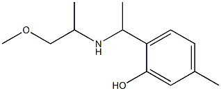 2-{1-[(1-methoxypropan-2-yl)amino]ethyl}-5-methylphenol Struktur