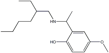 2-{1-[(2-ethylhexyl)amino]ethyl}-4-methoxyphenol Struktur